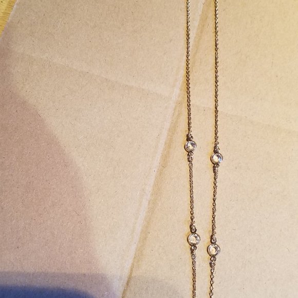 Pear Drop CZ Necklace and Earring Set, Gold tone - Picture 5 of 6